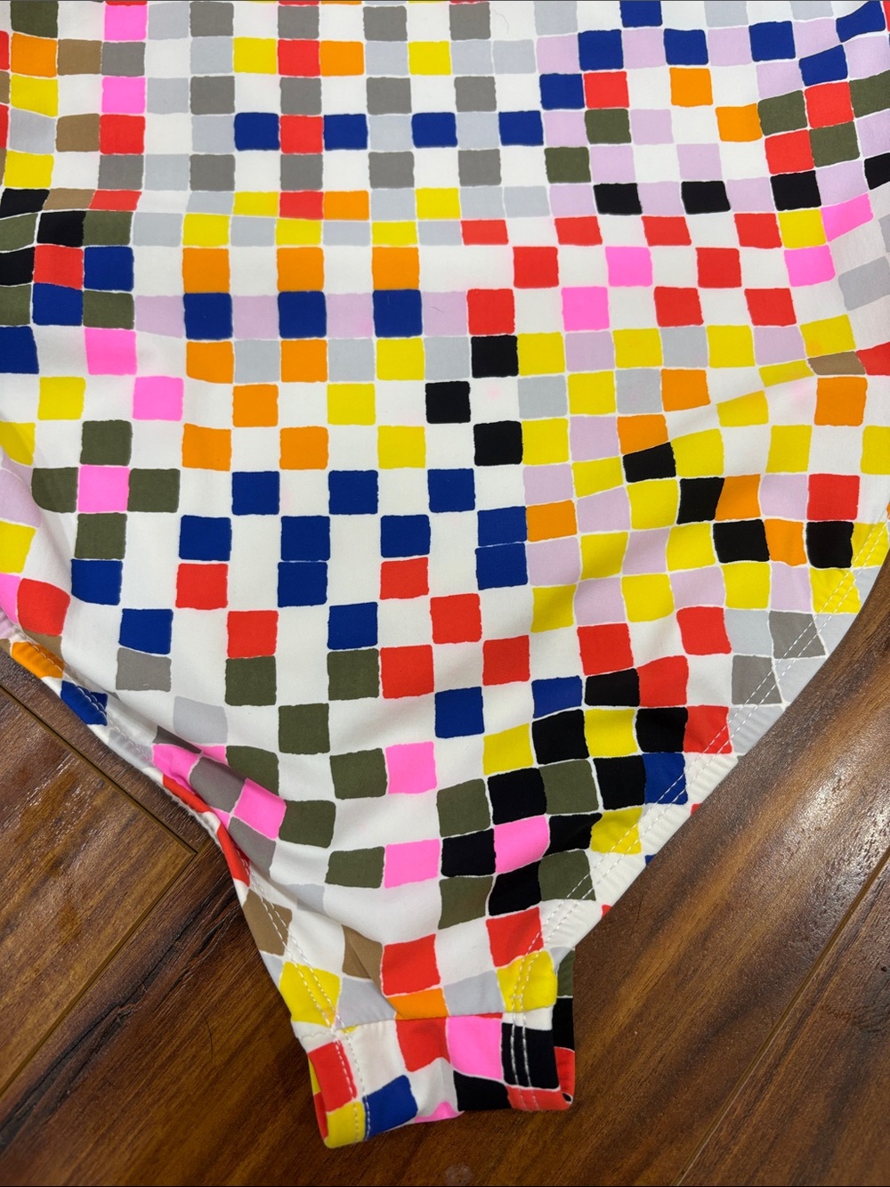 kate spade Multicolor Pixel-Check One-Piece Swimsuit with Black Straps - Picture 4 of 4